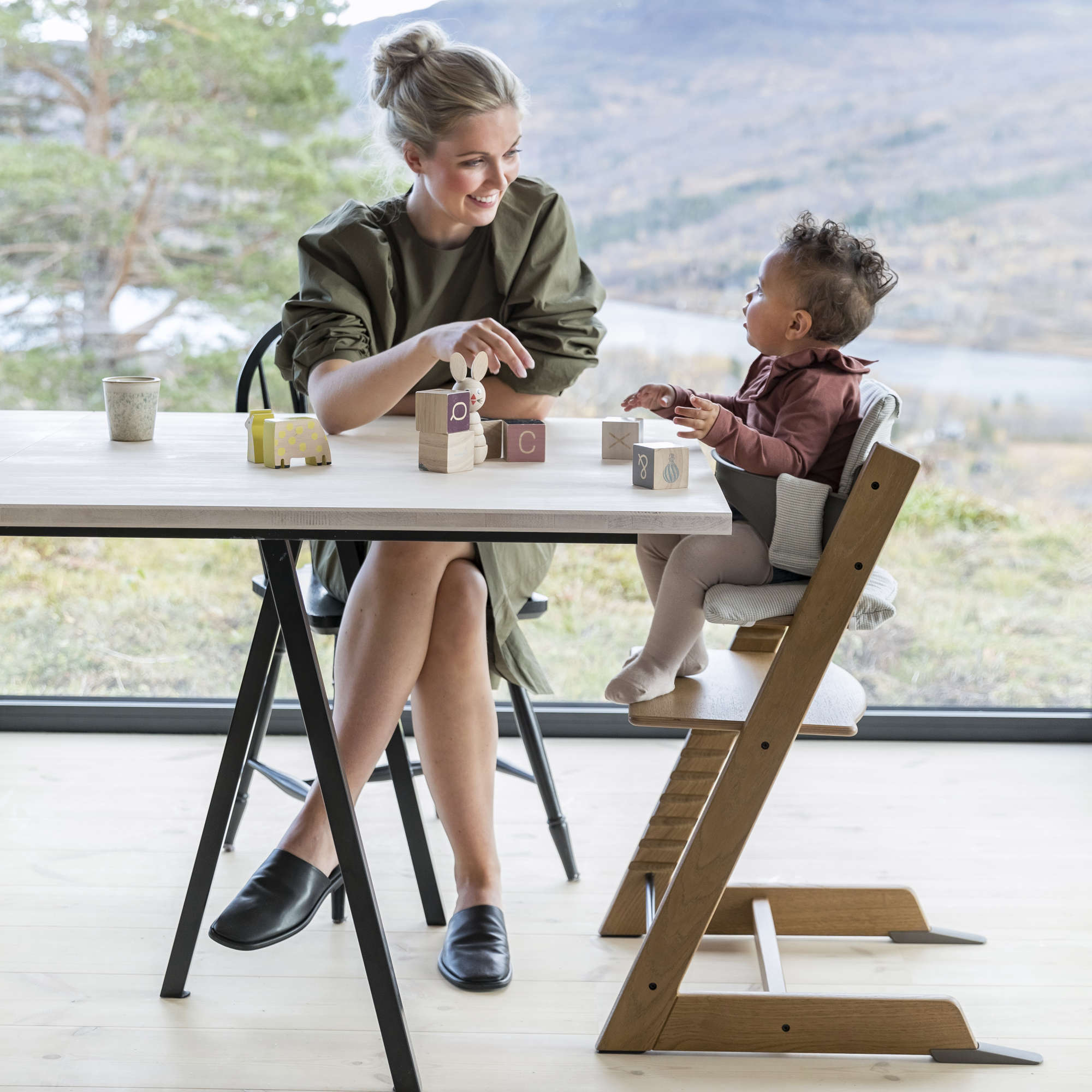 Stokke Tripp Trapp High Chair² with Cushion + Stokke Tray - Twinkle Twinkle Little One