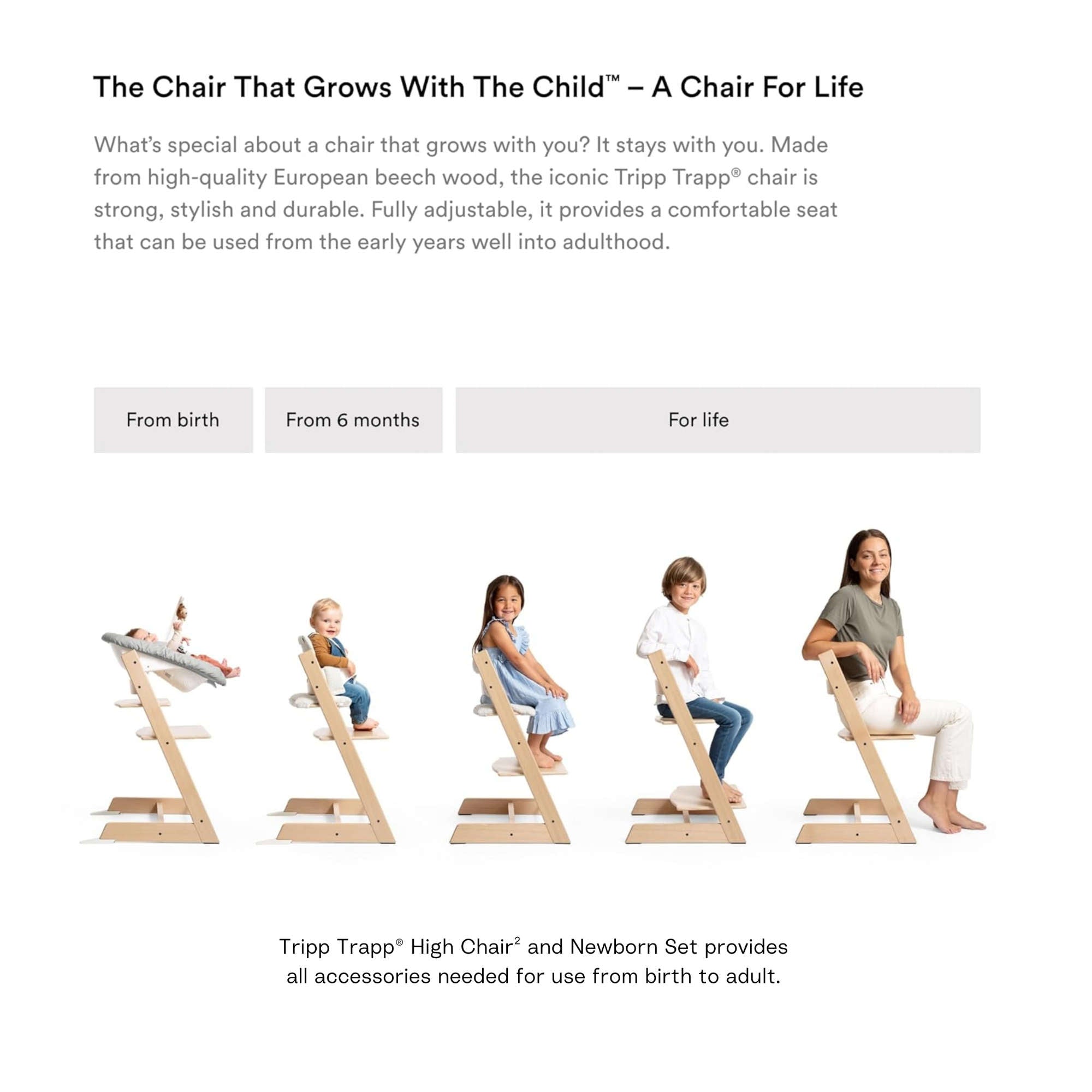 Stokke Tripp Trapp High Chair² with Cushion, Newborn Tray and Newborn Set - Twinkle Twinkle Little One