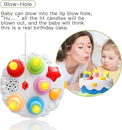 First Birthday Cake Toy - Music Cake Toys with Counting and Blow Candles Singing Toys - Twinkle Twinkle Little One