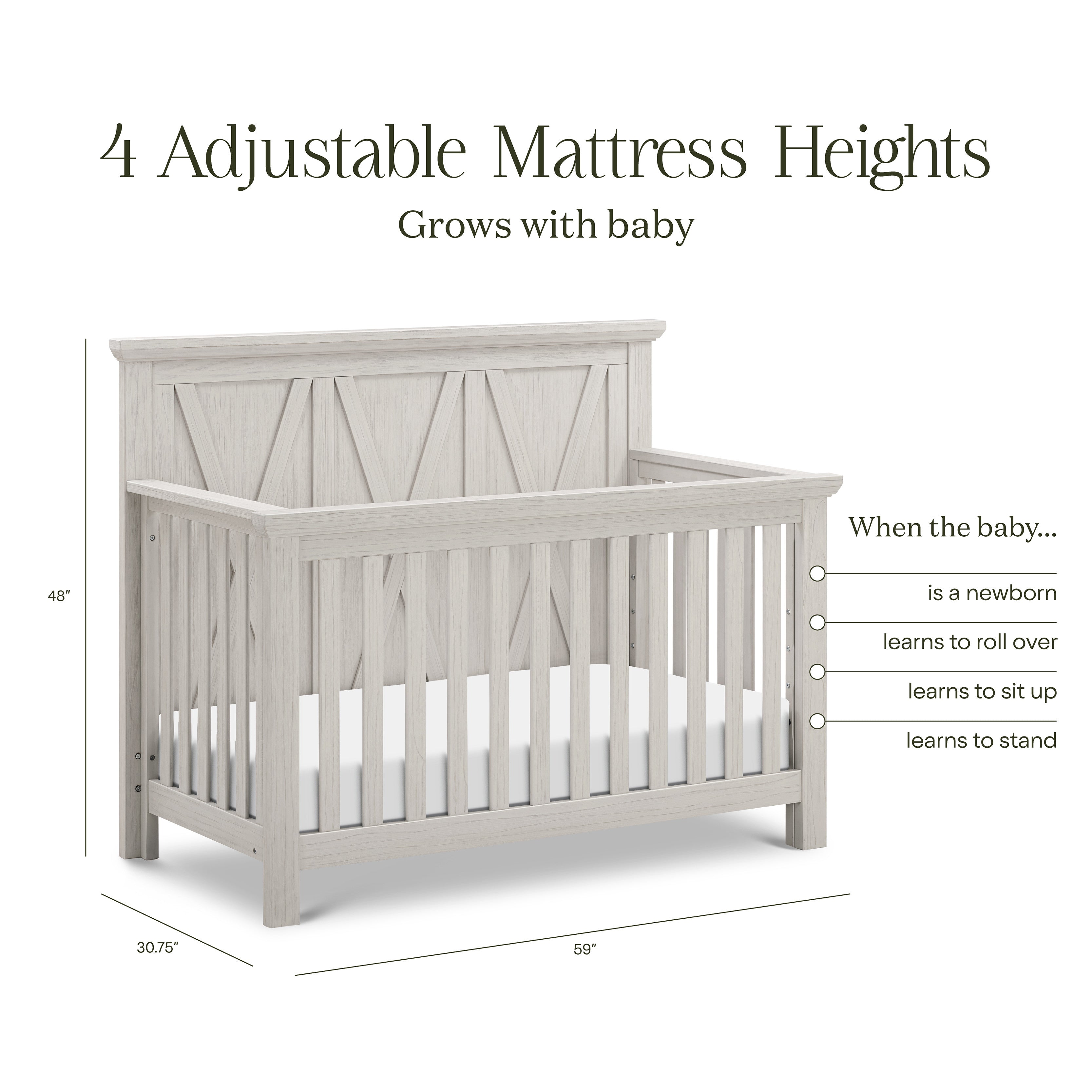 Monogram by Namesake Emory Farmhouse 4-in-1 Convertible Crib