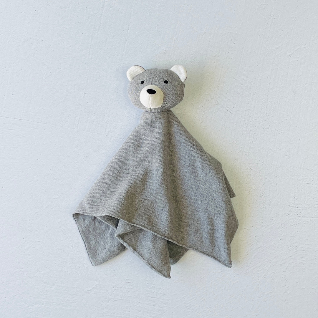 Organic Baby Lovey Security Blanket Cuddle Cloth - Grey Bear - Twinkle Twinkle Little One