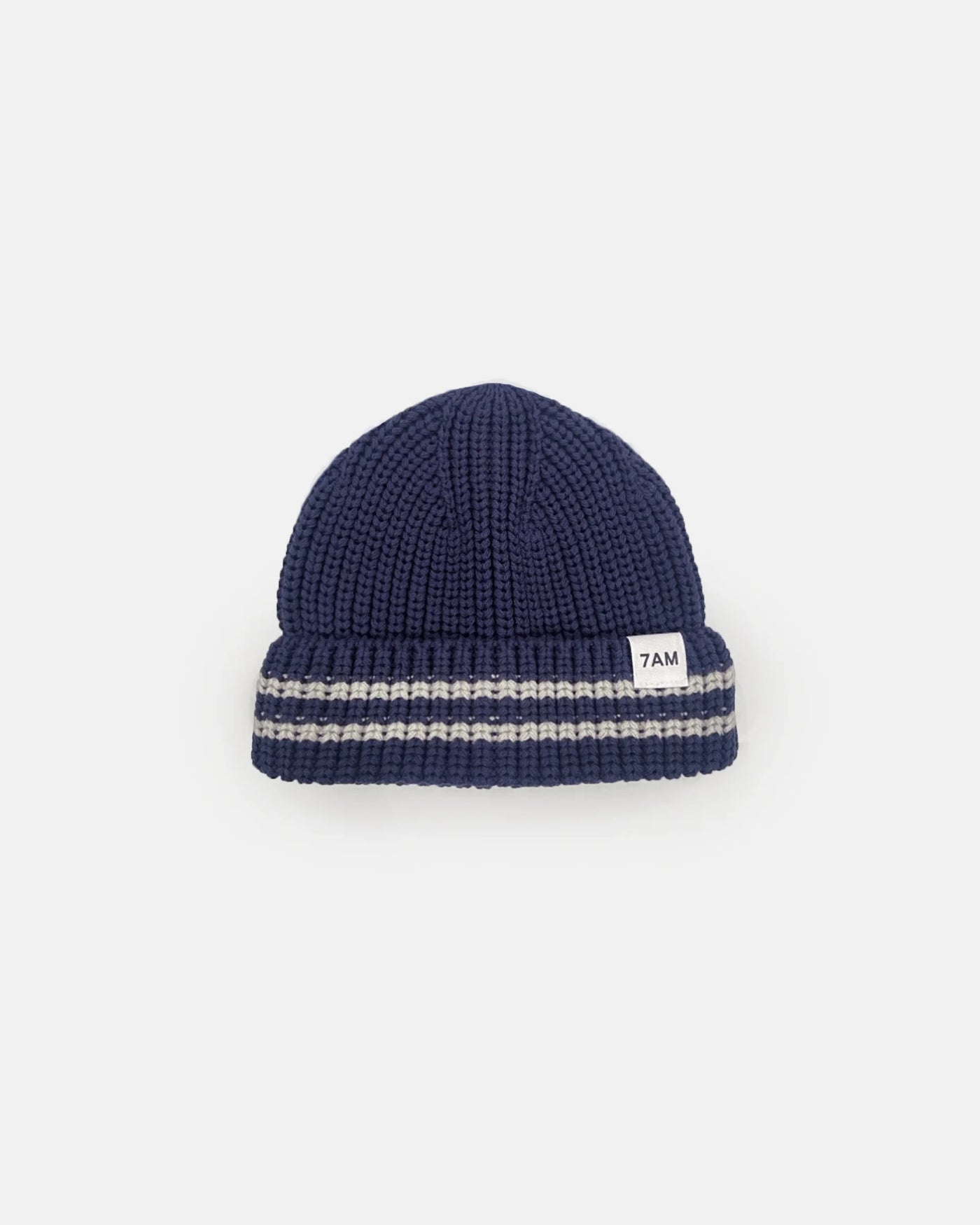 7 A.M. Chunky Tennis Beanie - Navy Pearl Grey - Twinkle Twinkle Little One