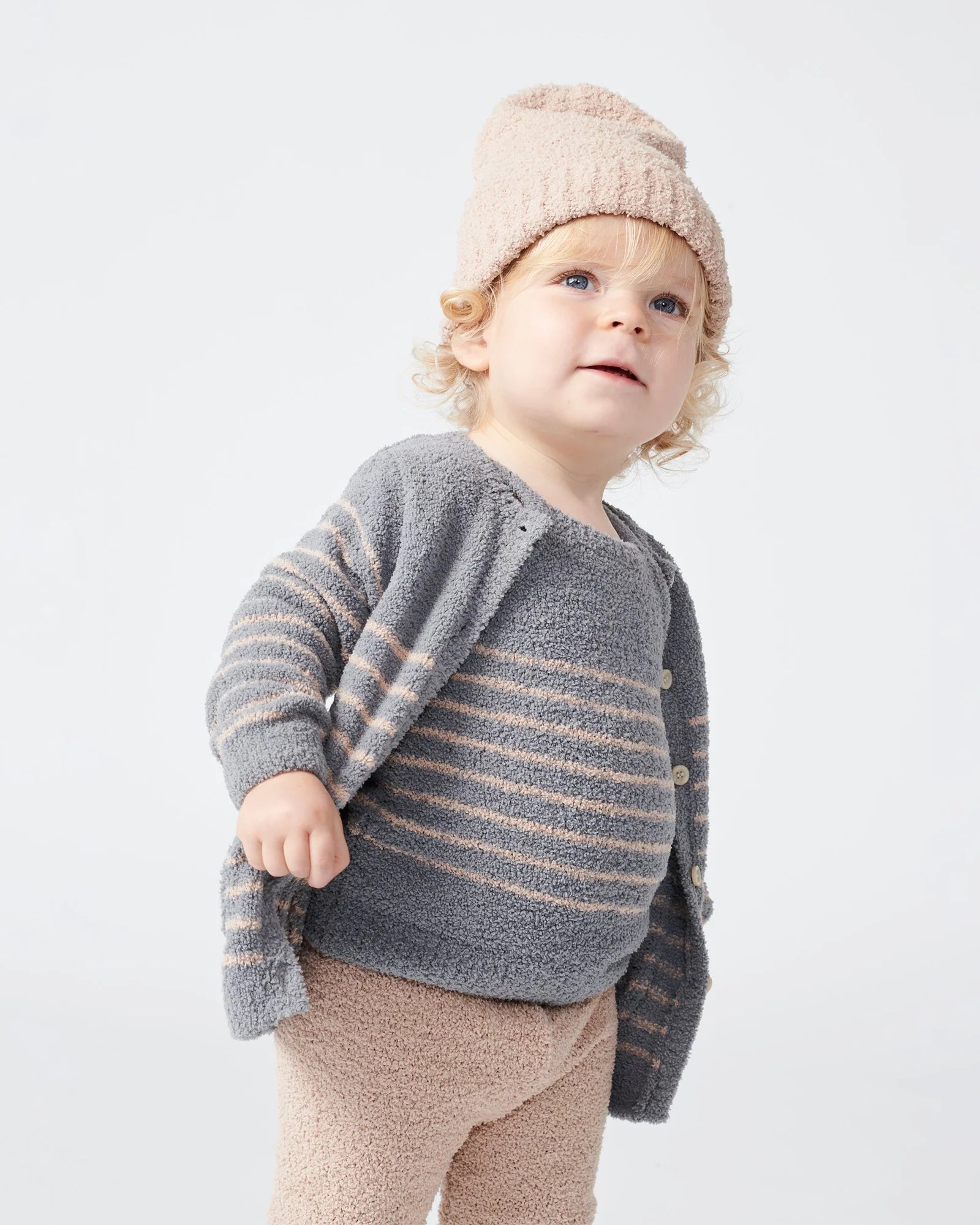 Pecan & Ecru Beanies Set of 2 - Fuzzy