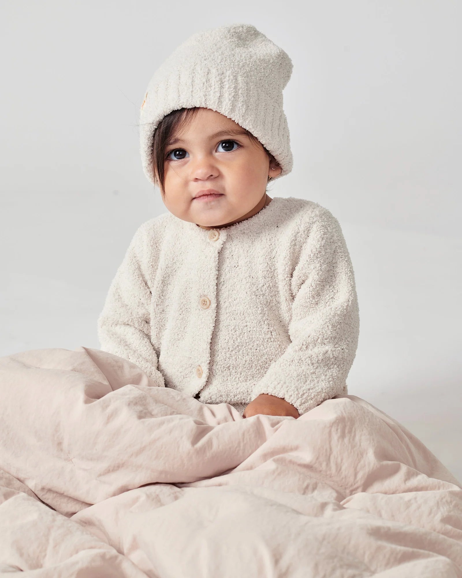 Pecan & Ecru Beanies Set of 2 - Fuzzy