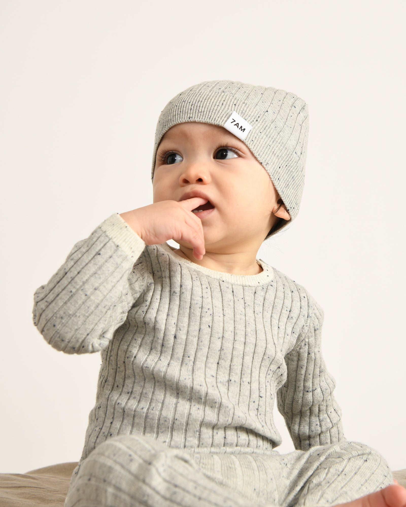 7 A.M. Hug Me Long Sleeve Top - Light Heather Grey - Twinkle Twinkle Little One