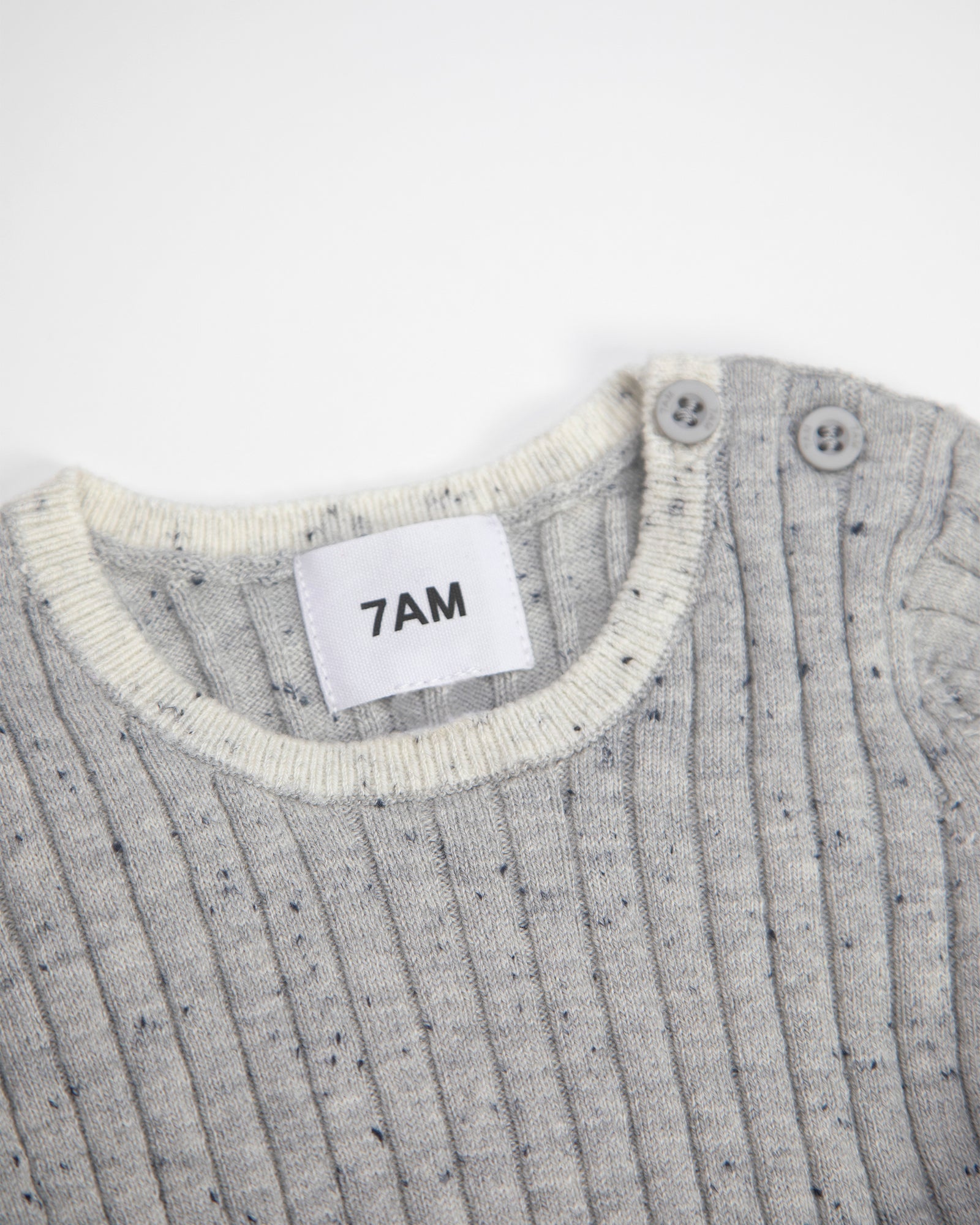 7 A.M. Hug Me Long Sleeve Top - Light Heather Grey - Twinkle Twinkle Little One