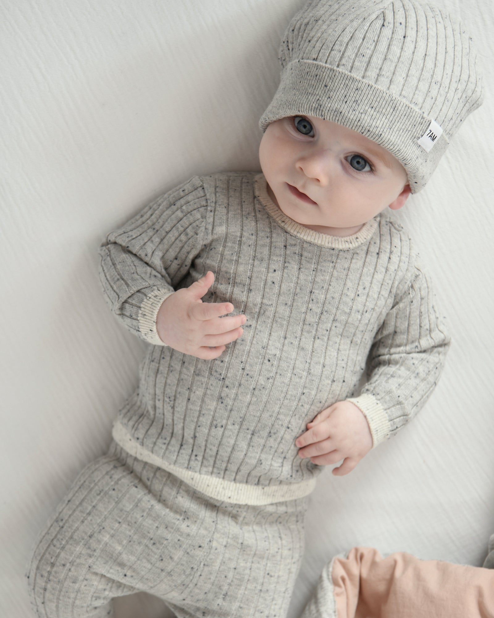 7 A.M. Hug Me Long Sleeve Top - Light Heather Grey - Twinkle Twinkle Little One