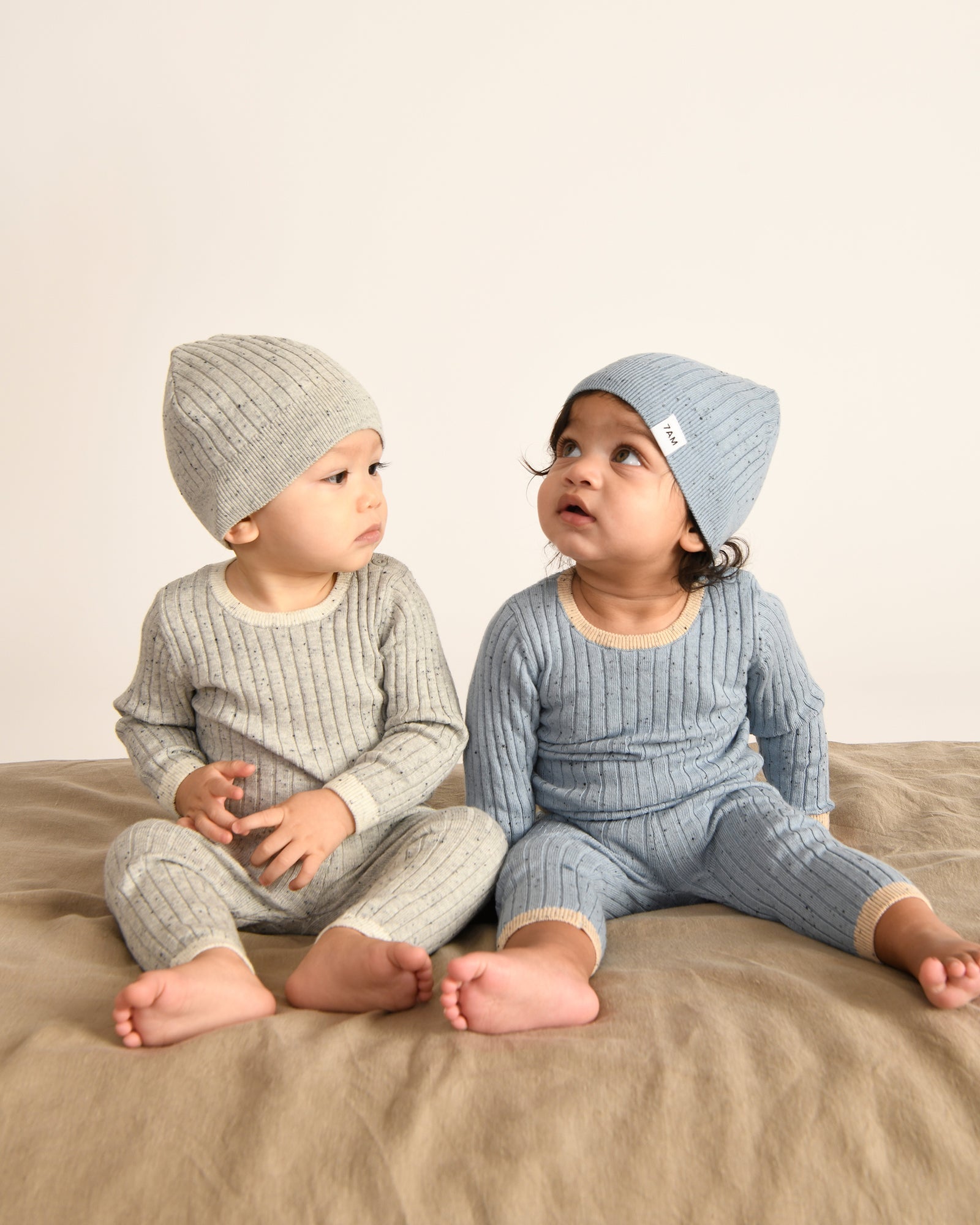 7 A.M. Hug Me Long Sleeve Top - Light Heather Grey - Twinkle Twinkle Little One