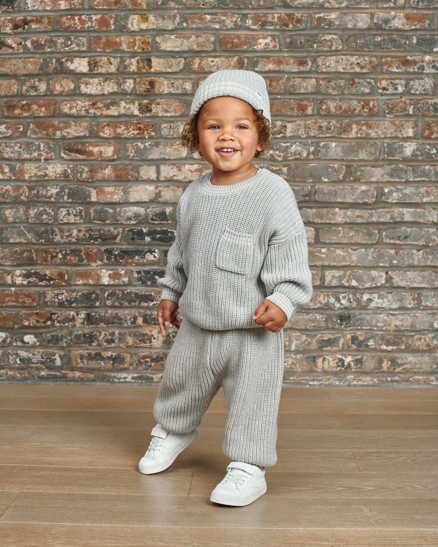 7 A.M. Chunky Tennis Beanie - Pearl Grey Ecru - Twinkle Twinkle Little One
