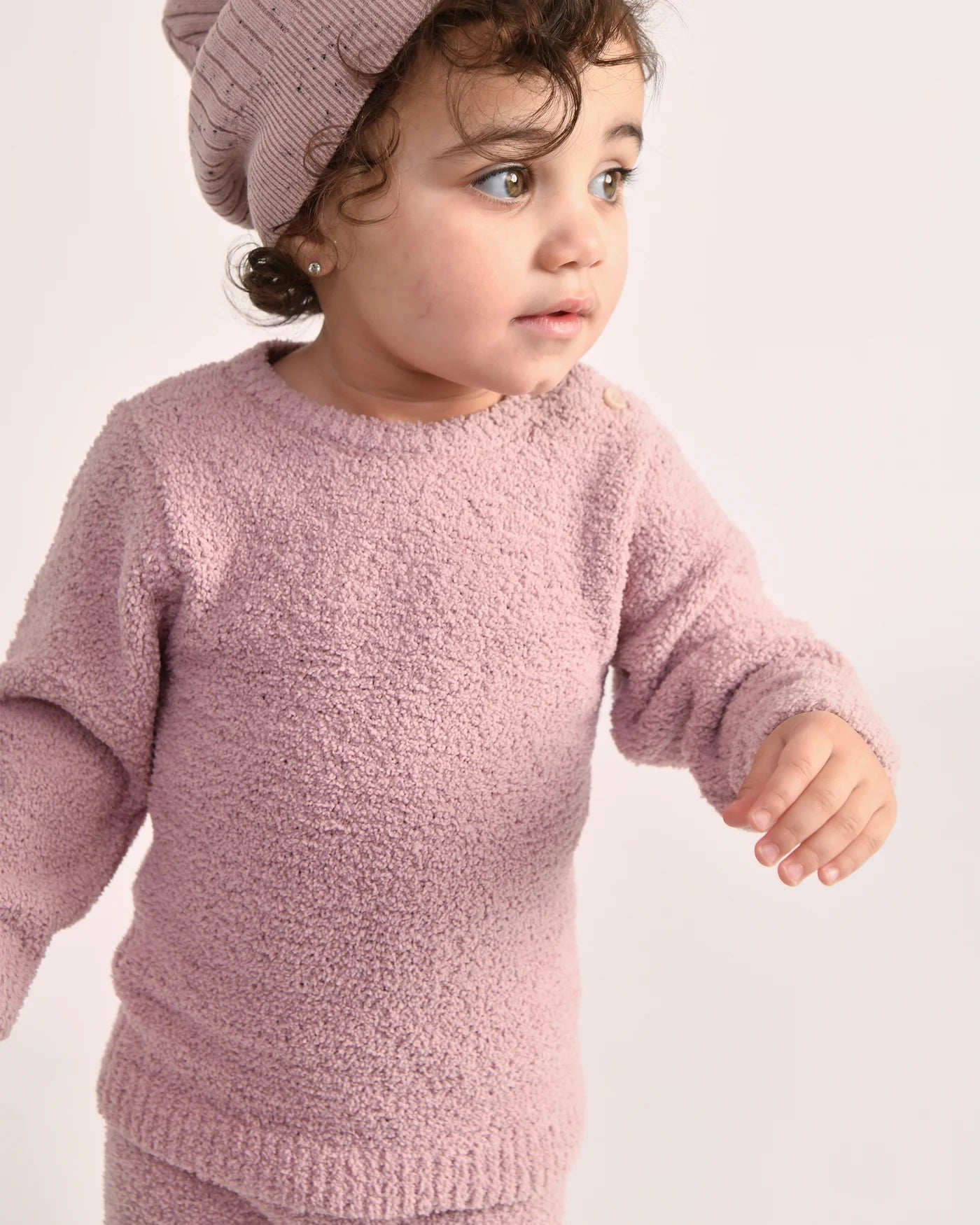 7 A.M. Enfant Long Sleeve Top & Fuzzy Leggings Set - Ash Rose - Twinkle Twinkle Little One