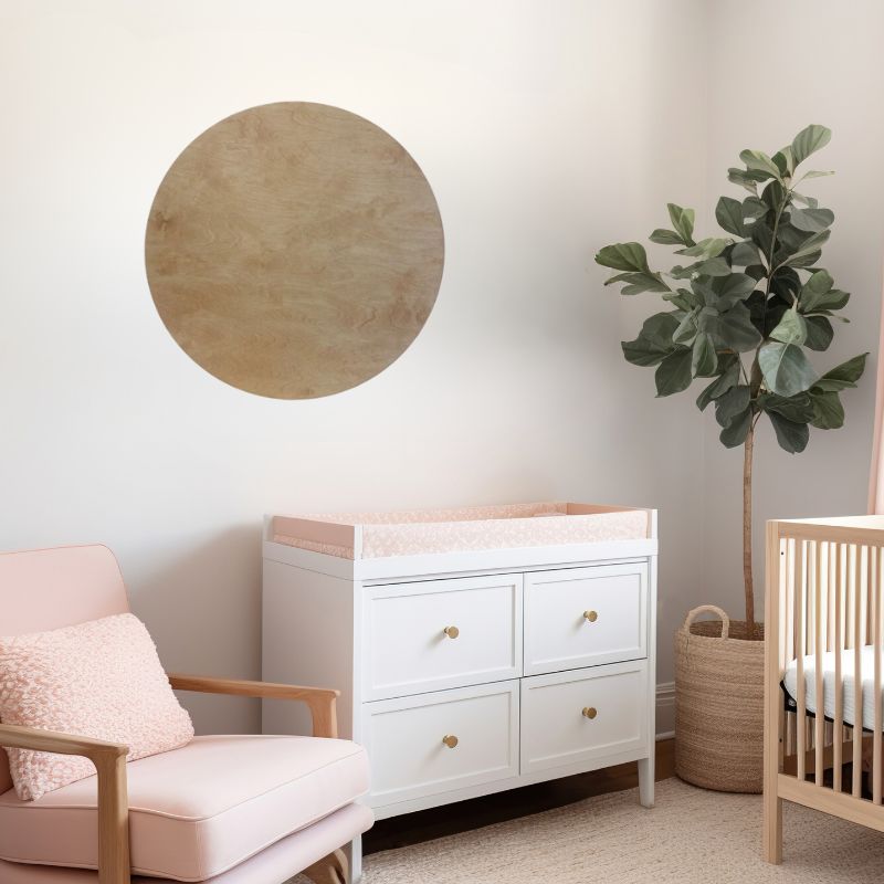 Sugar + Maple Round Base Personalized Name Sign | Natural - Twinkle Twinkle Little One