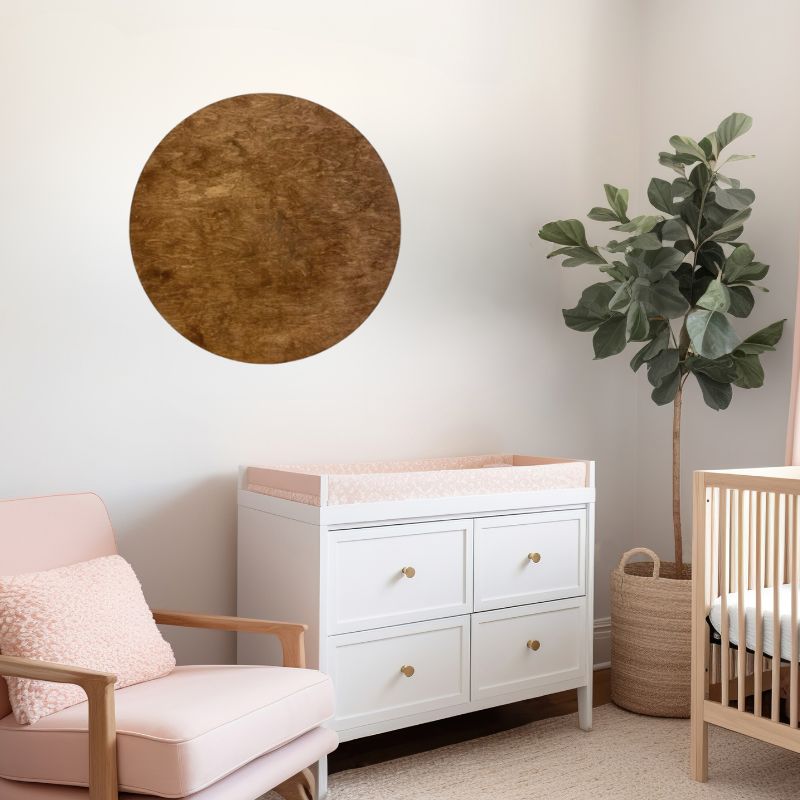 Sugar + Maple Round Base Personalized Name Sign | English Chestnut - Twinkle Twinkle Little One