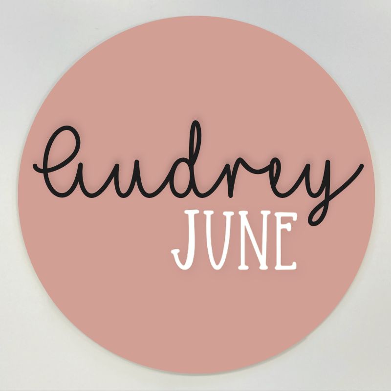 Sugar + Maple Round Personalized Name Sign | Painted - Twinkle Twinkle Little One