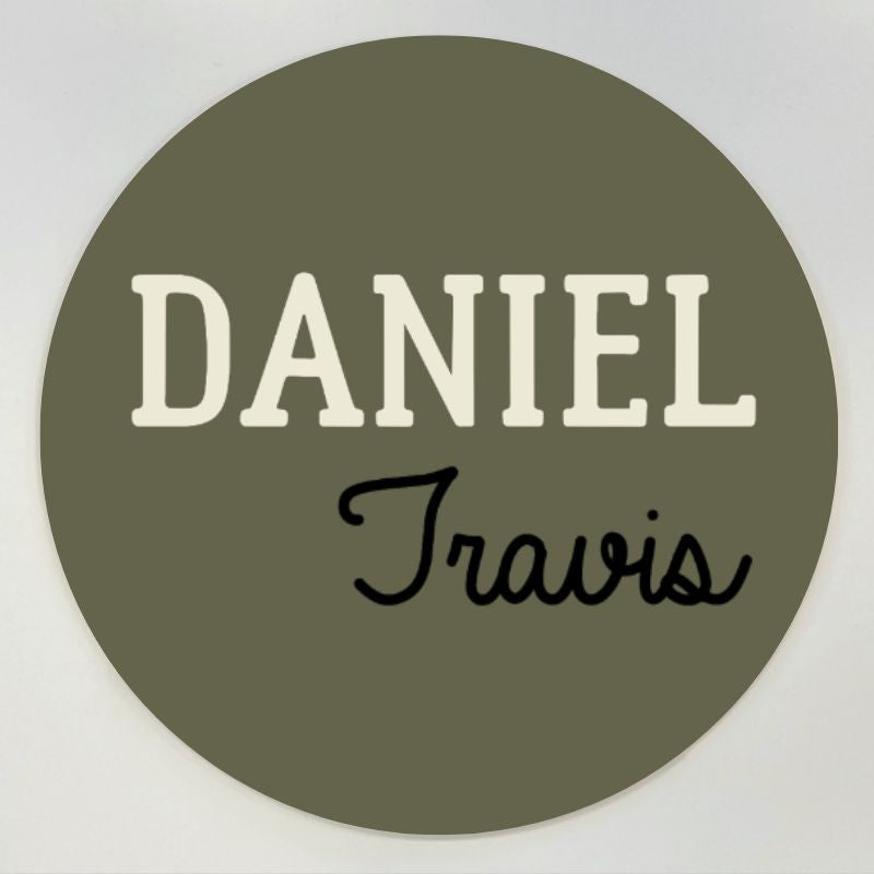 Sugar + Maple Round Personalized Name Sign | Painted - Twinkle Twinkle Little One