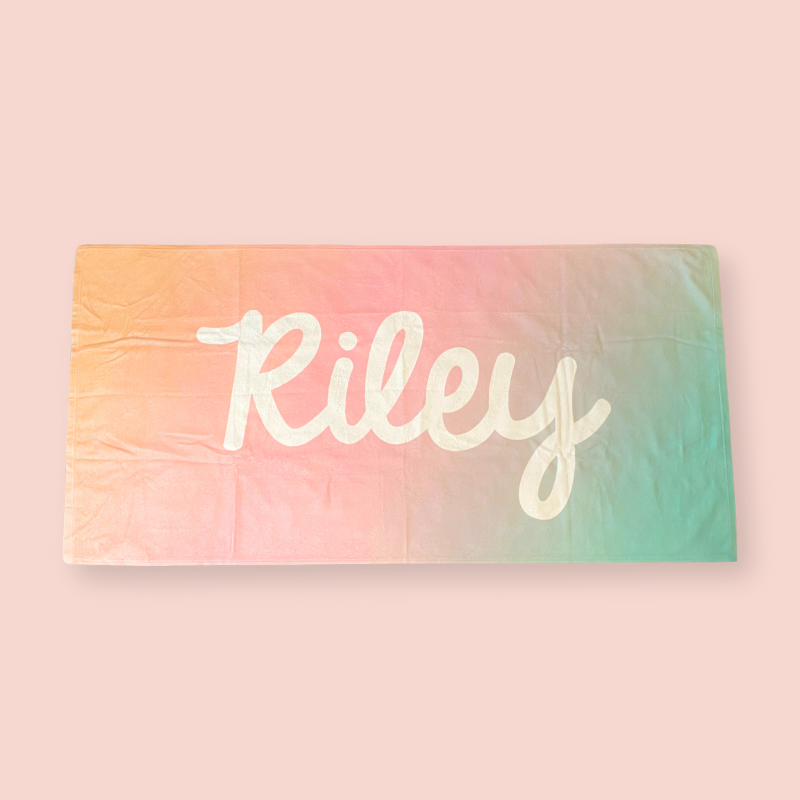 Sugar + Maple Personalized Towel | Centered Name on Ombre - Twinkle Twinkle Little One