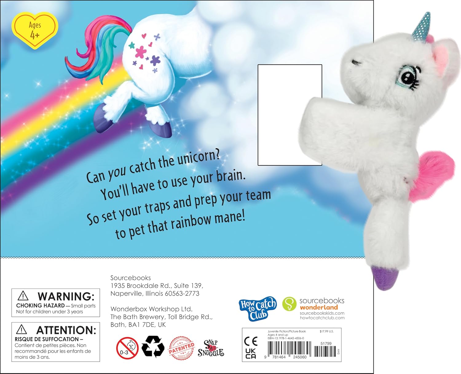 Snap & Snuggle: How to Catch a Unicorn: Plush Silicone Slap Bracelet and Funny Adventure Book for Kidsrrr4e