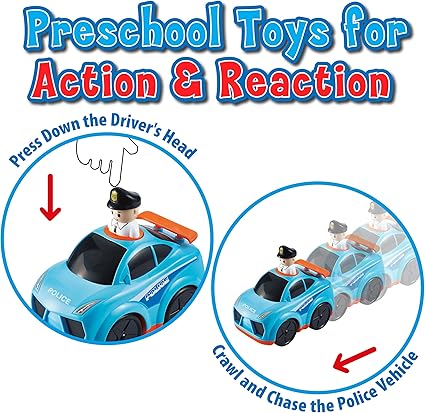Press To Go Police Car Toy - Twinkle Twinkle Little One