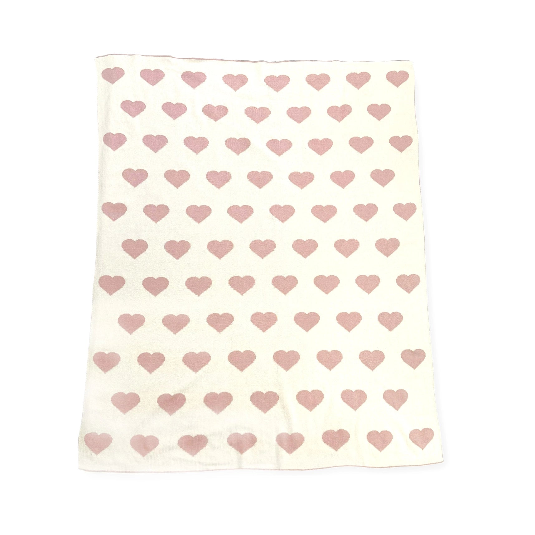 Hearts Reversible Sweater Knit Baby Blanket Organic Cotton - Twinkle Twinkle Little One