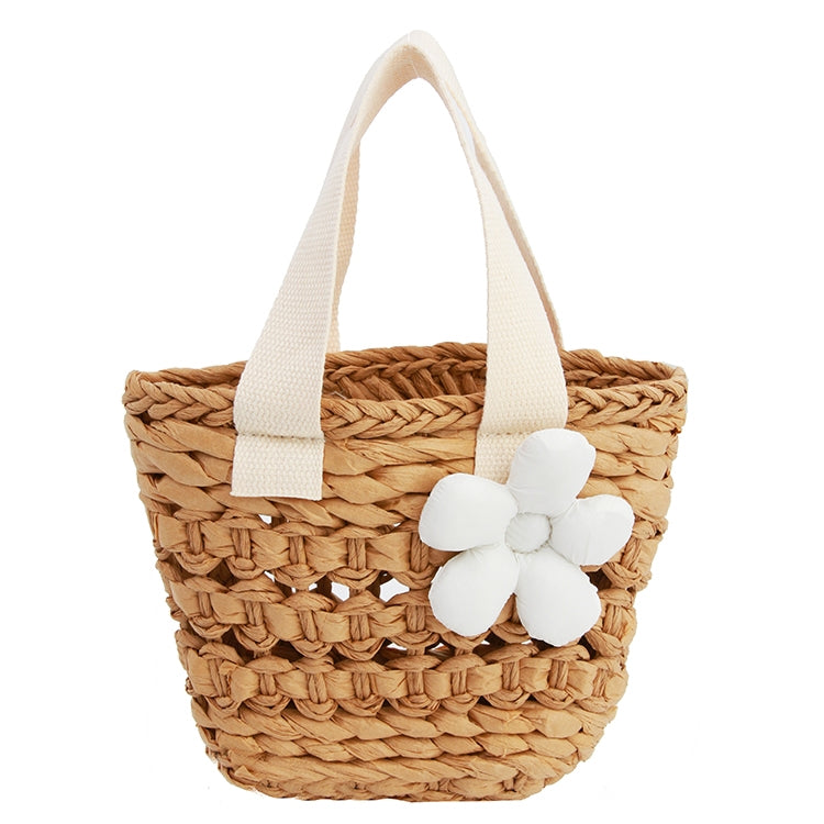 White Flower Straw Tote - Twinkle Twinkle Little One