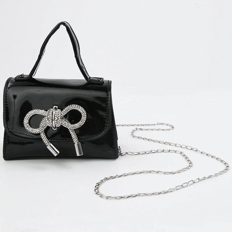 Black Patent Silver Bow Purse - Twinkle Twinkle Little One