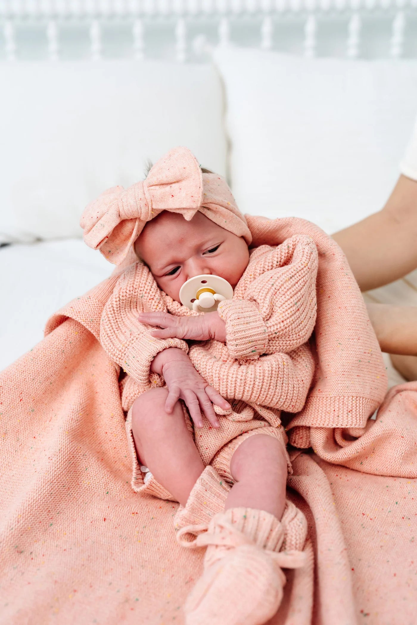 Lou Lou & Company KNIT SHORT SLEEVE TEE & KNIT SHORTS Set - PETAL SPECKLE - Twinkle Twinkle Little One