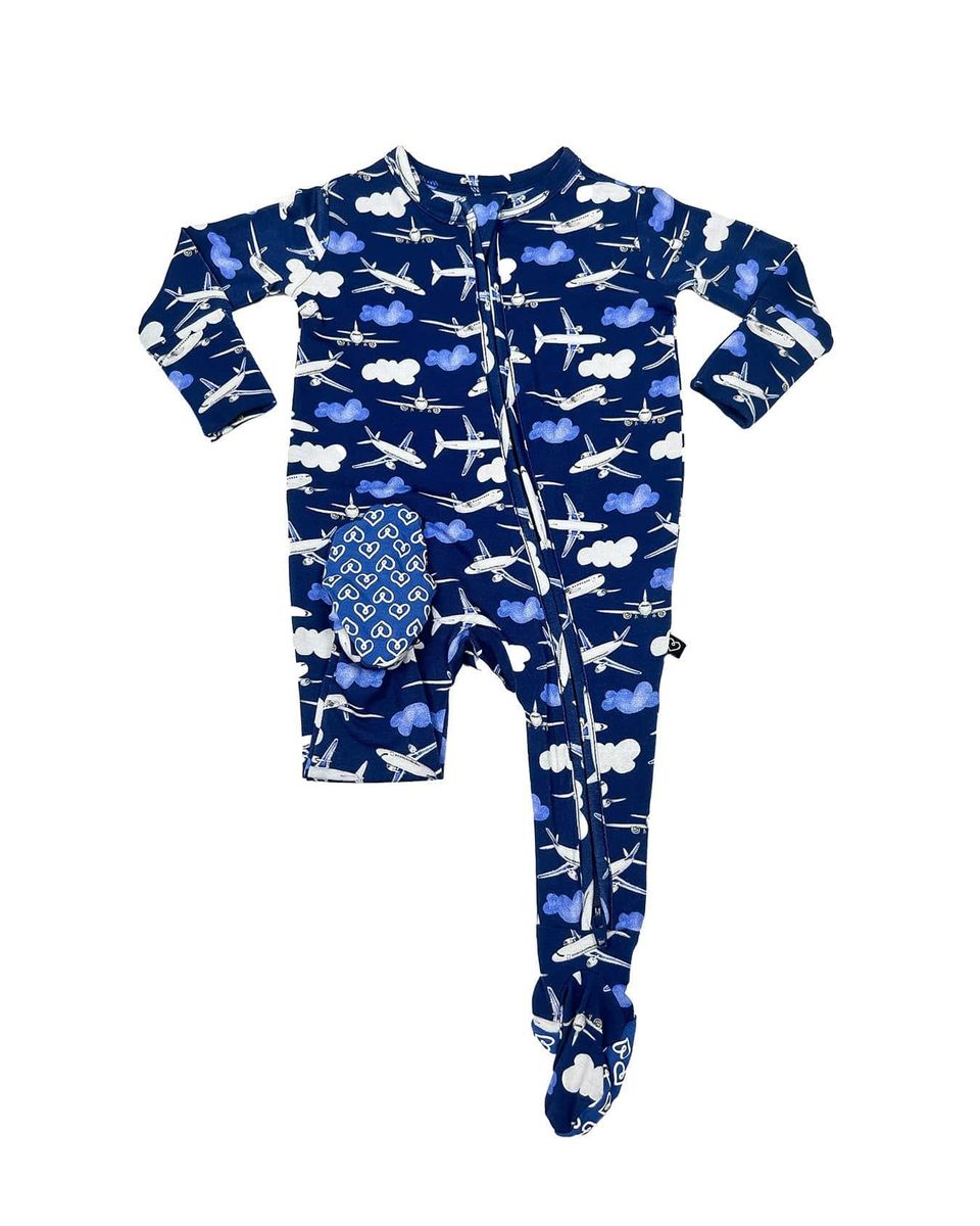 Airplane Zippered Footie - Twinkle Twinkle Little One