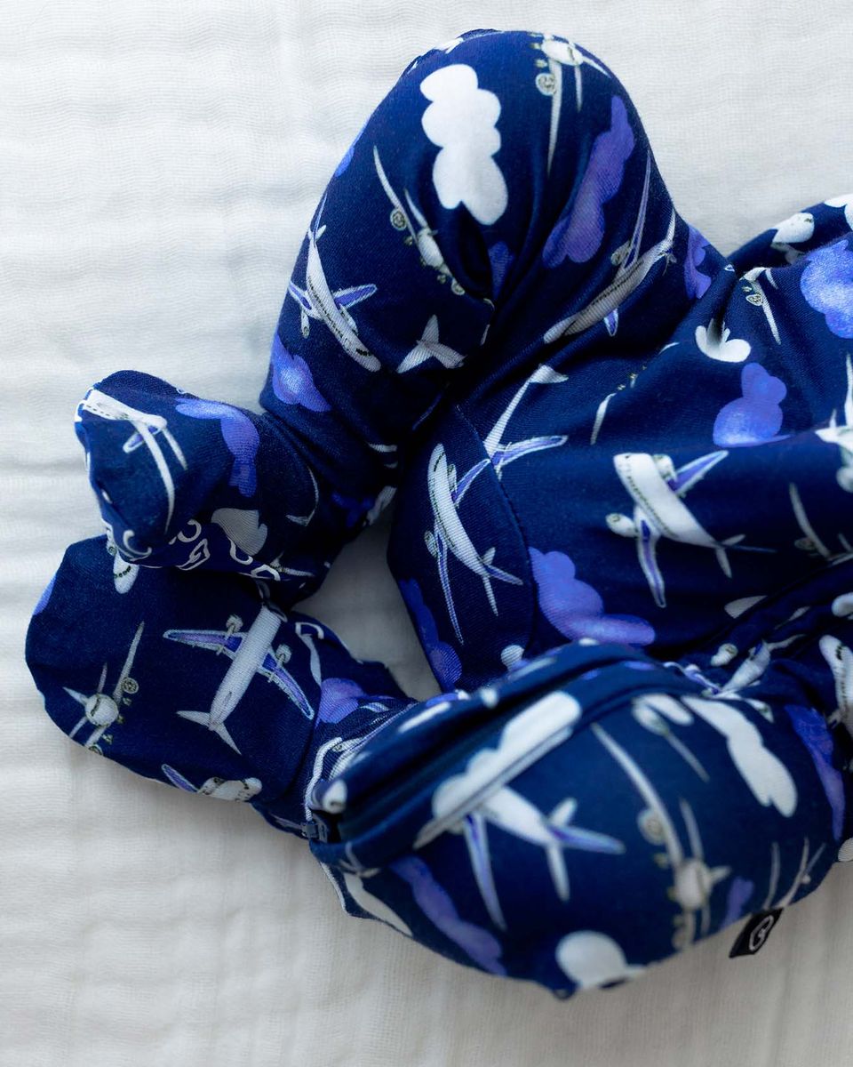 Airplane Zippered Footie - Twinkle Twinkle Little One
