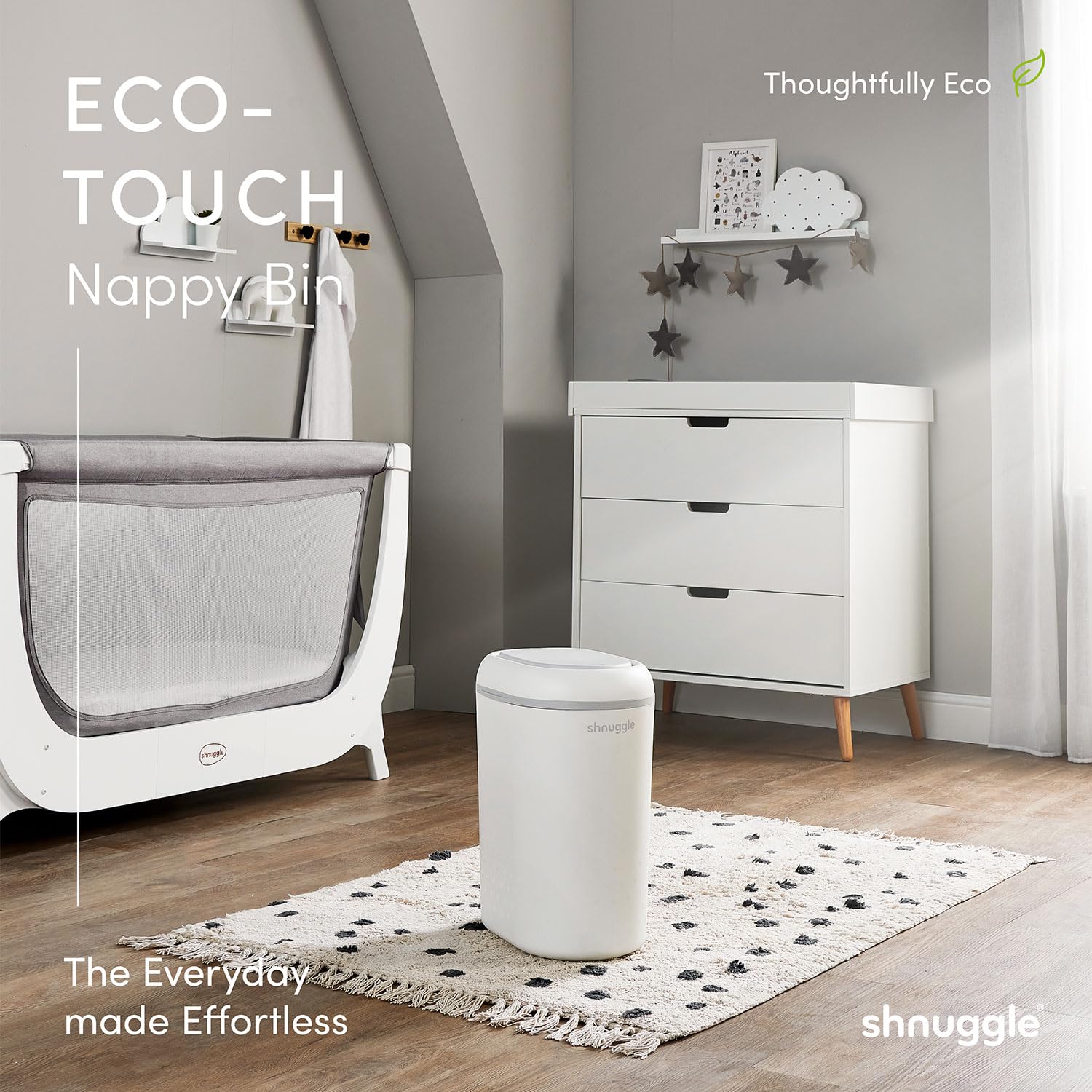 Shnuggle Eco-Touch Nappy Bin Diaper Pail - Twinkle Twinkle Little One