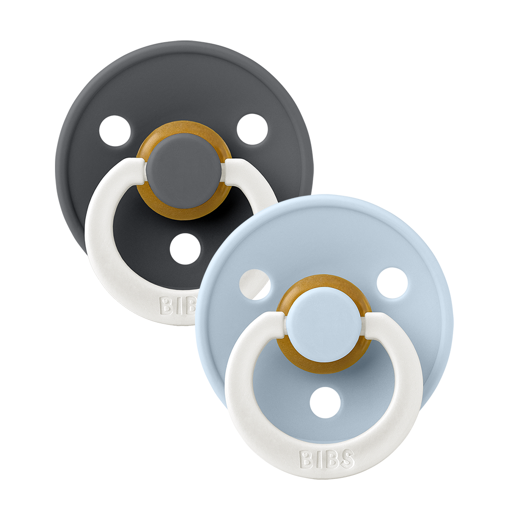 BIBS Colour 2 PACK Iron GLOW/Baby Blue GLOW Pacifier 2 Pack - Twinkle Twinkle Little One
