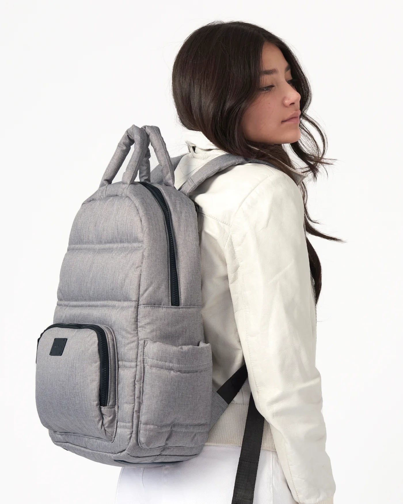 7 A.M. Enfant BK718 Diaper Backpack - Heather Grey - Twinkle Twinkle Little One