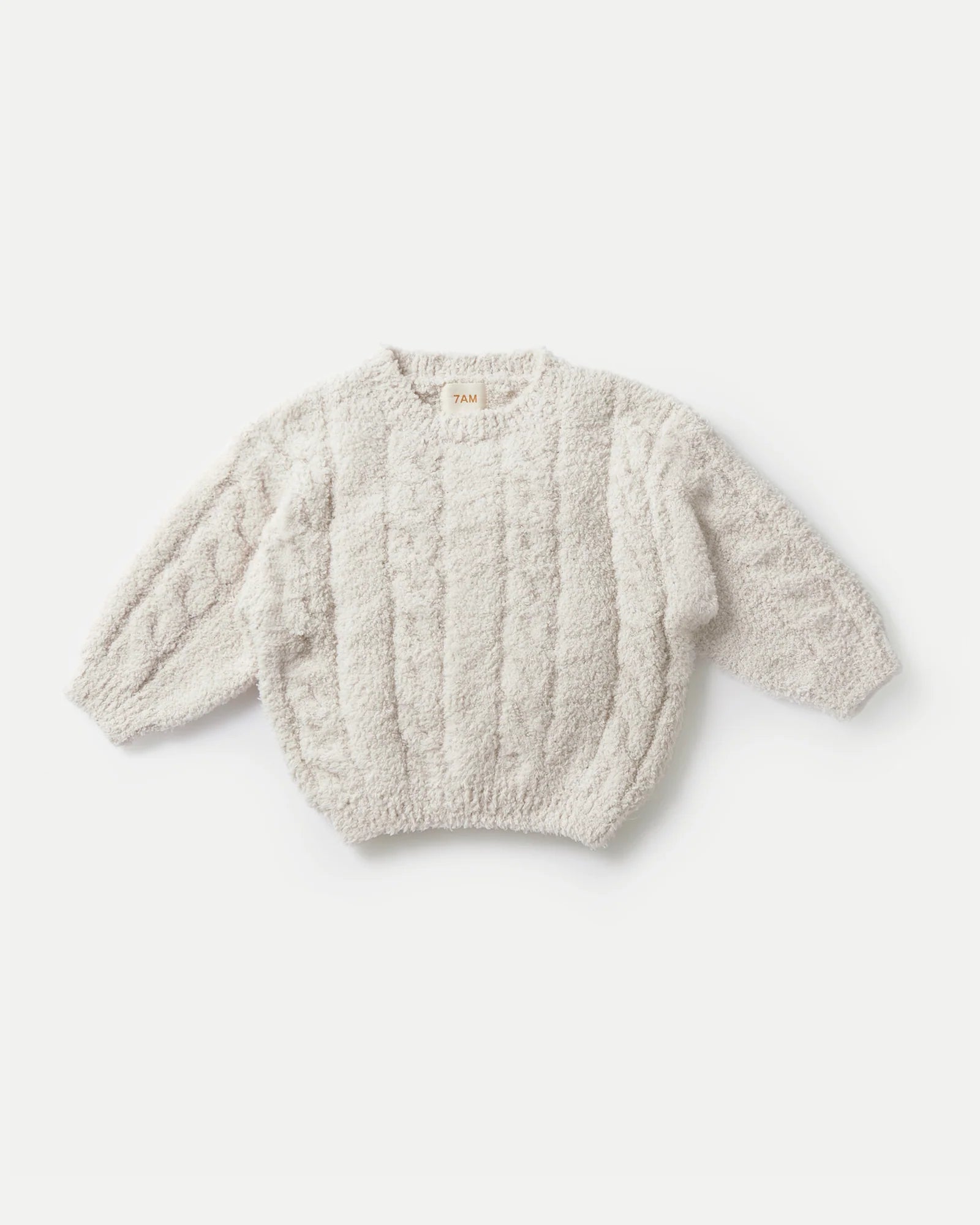 7 A.M. Fuzzy Boxy Cable Sweater - Ecru - Twinkle Twinkle Little One