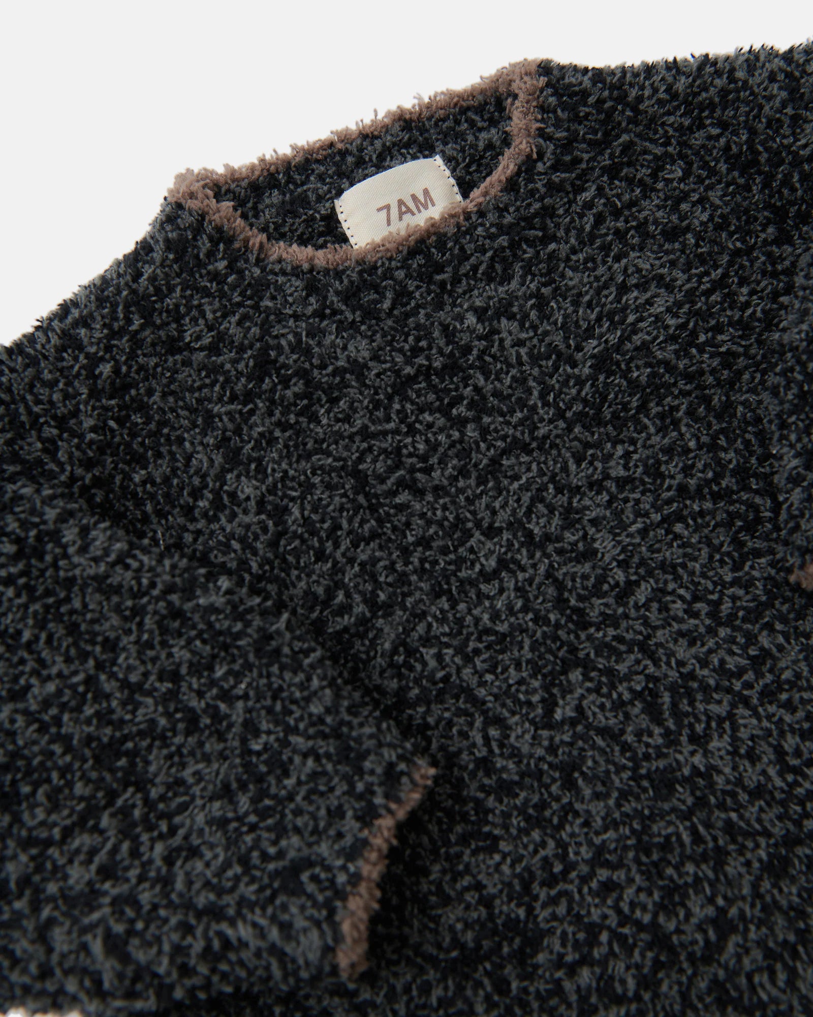 7 A.M. Enfant Boxy Sweater Fuzzy - Black Melange - Twinkle Twinkle Little One