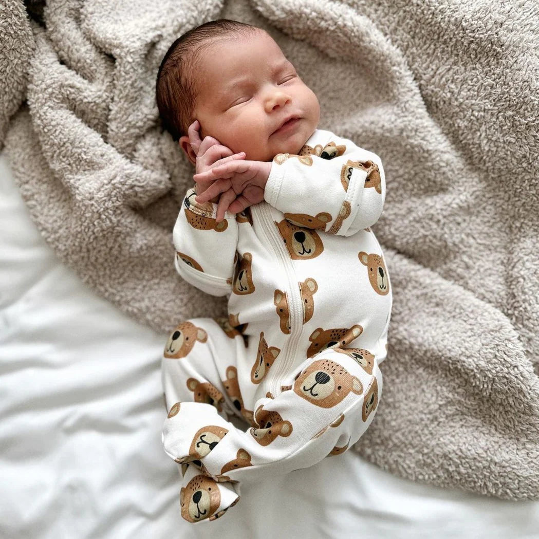 Baby Bear Organic Zip Footie - Twinkle Twinkle Little One