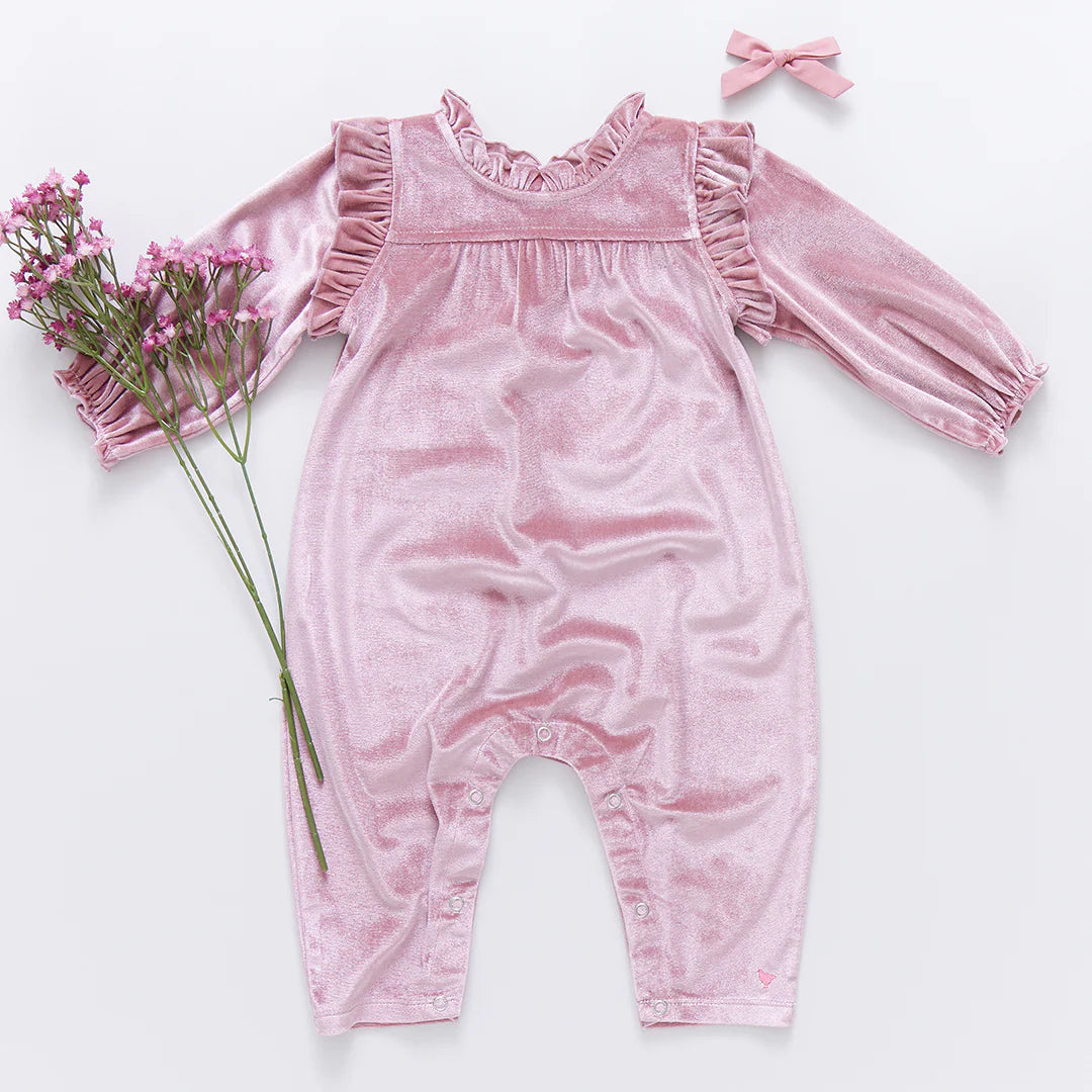 Baby Girls Velour Kalani Jumper - Mauve - Twinkle Twinkle Little One