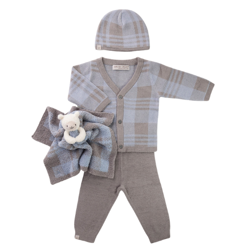 CozyChic Ultra Lite Plaid Baby Bundle - Sky/Dove Grey - Twinkle Twinkle Little One