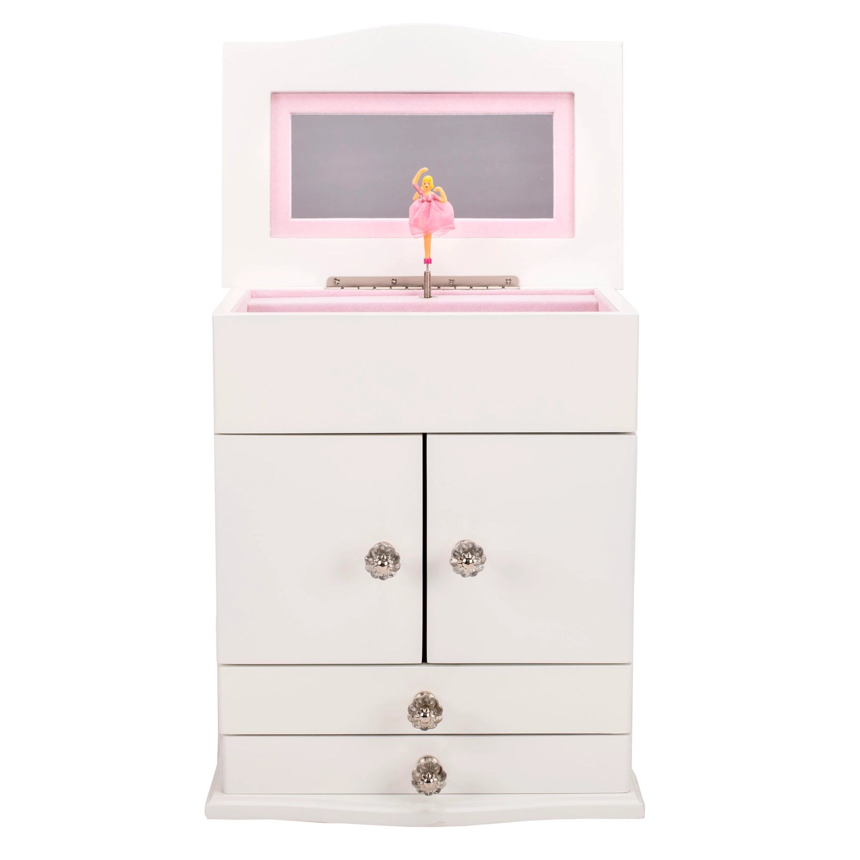 Graceful Grand Ballerina Musical Jewelry Box – White