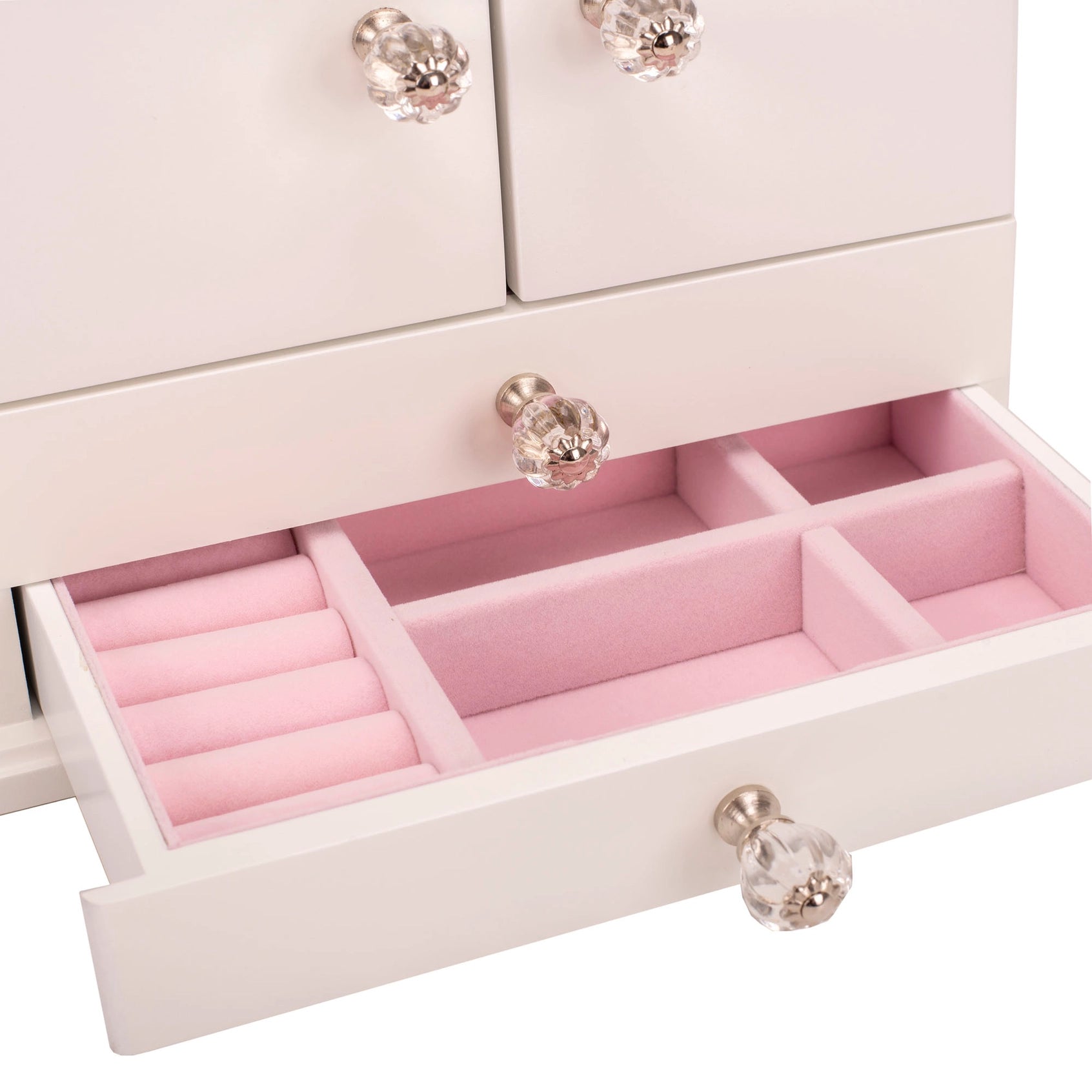 Graceful Grand Ballerina Musical Jewelry Box – White