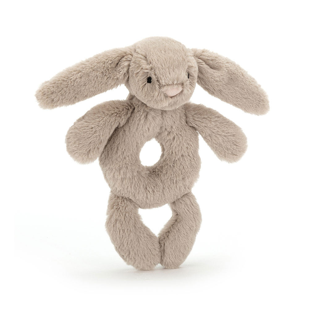 Bashful Beige Bunny Ring Rattle - Twinkle Twinkle Little One