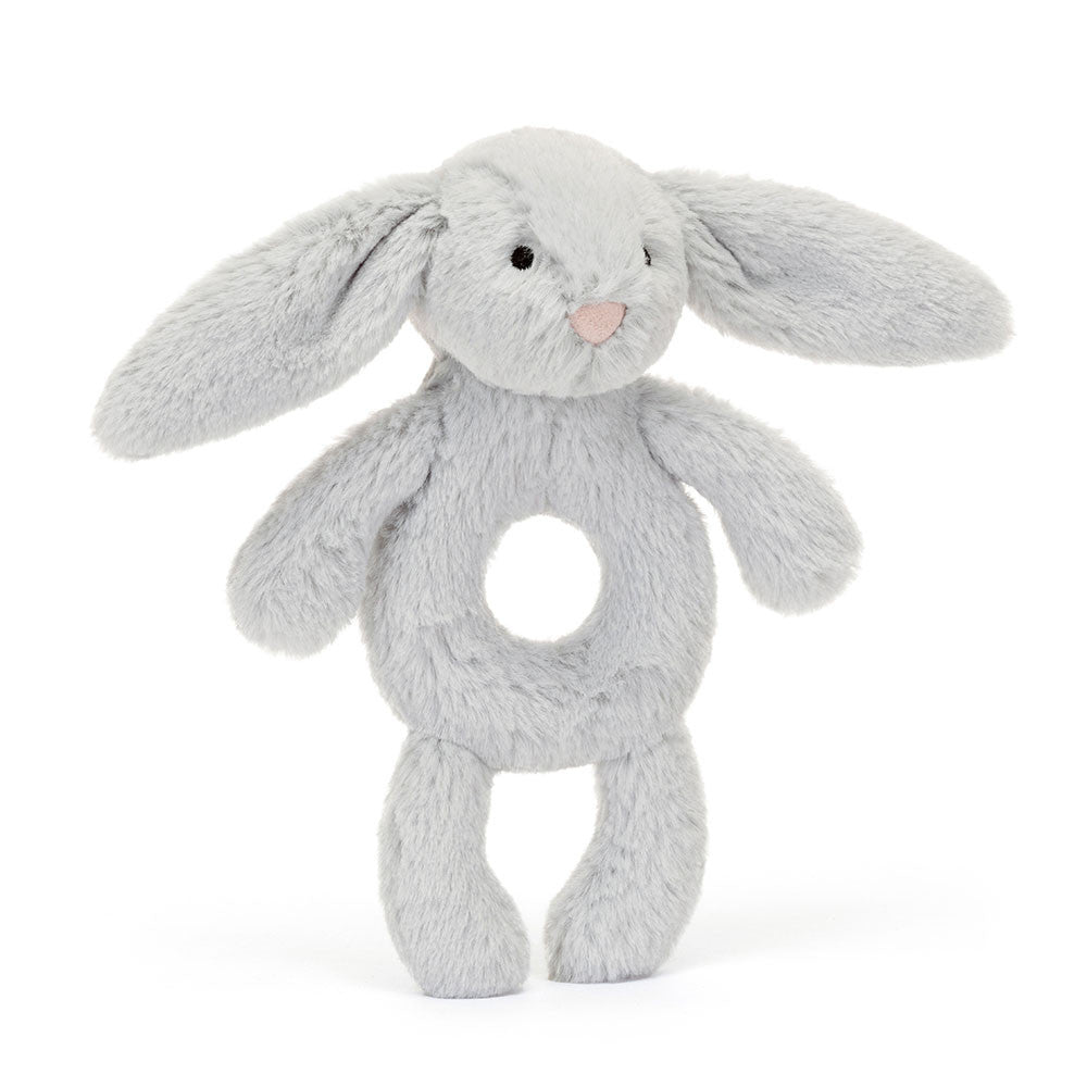 Bashful Silver (Grey) Bunny Ring Rattle - Twinkle Twinkle Little One