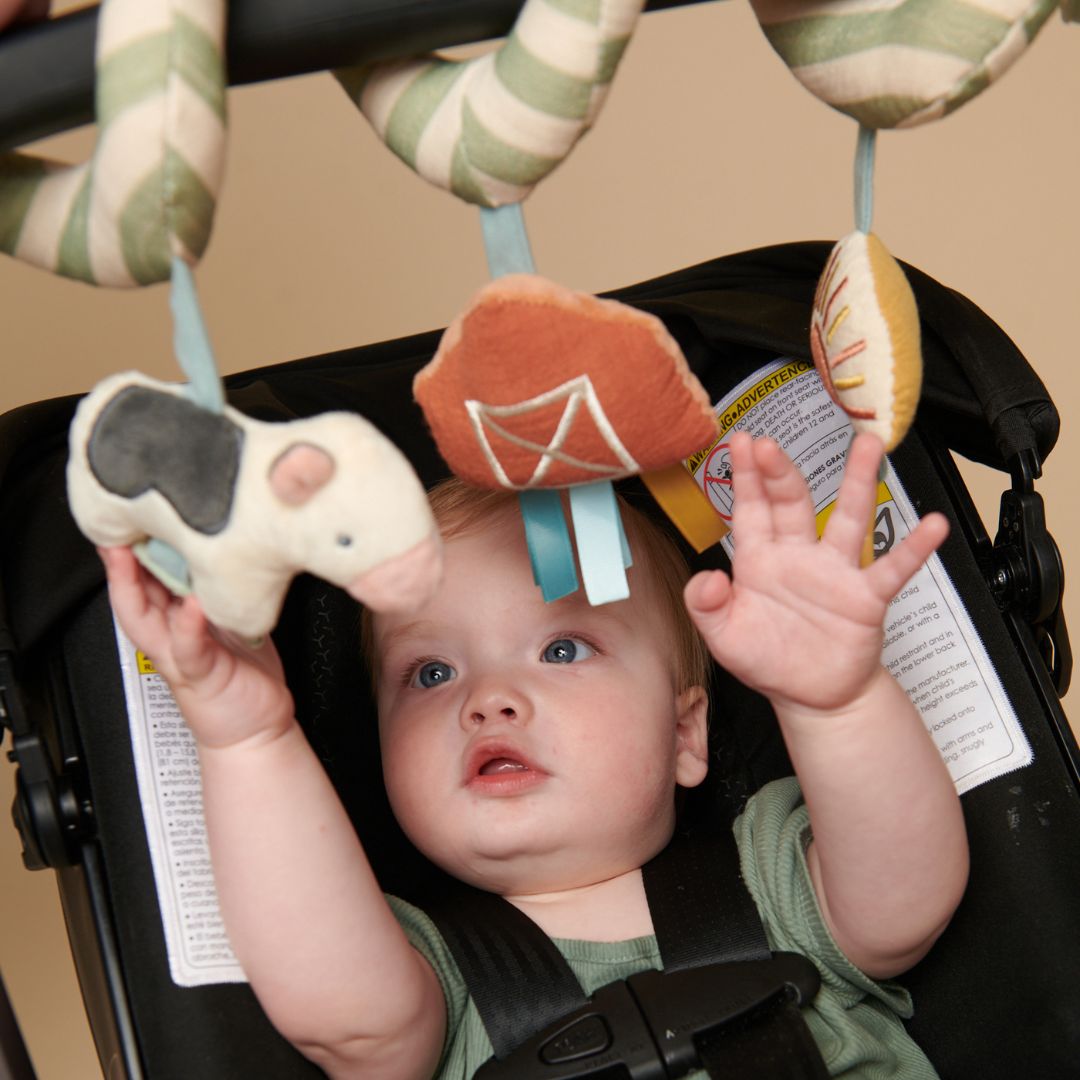 Bitzy Bespoke™ Itzy Bitzy Spiral Car Seat Activity Toy - Farm - Twinkle Twinkle Little One