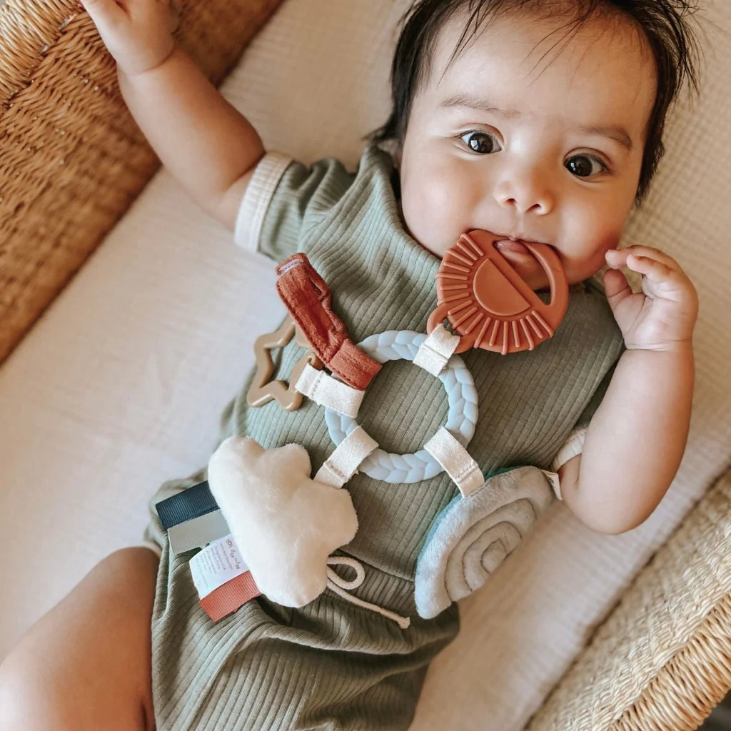 Bitzy Busy Ring™ Teething Activity Toy - Rainbow - Twinkle Twinkle Little One