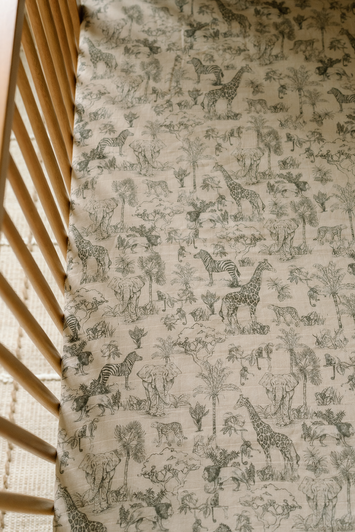 Vintage Safari Crib Sheet - Twinkle Twinkle Little One