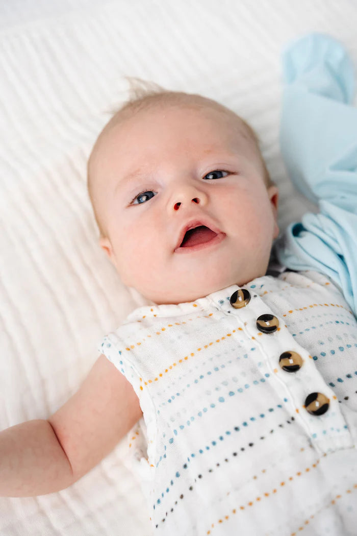 Lou Lou & Company CLOUD MUSLIN BUBBLE ROMPER - Conrad - Twinkle Twinkle Little One