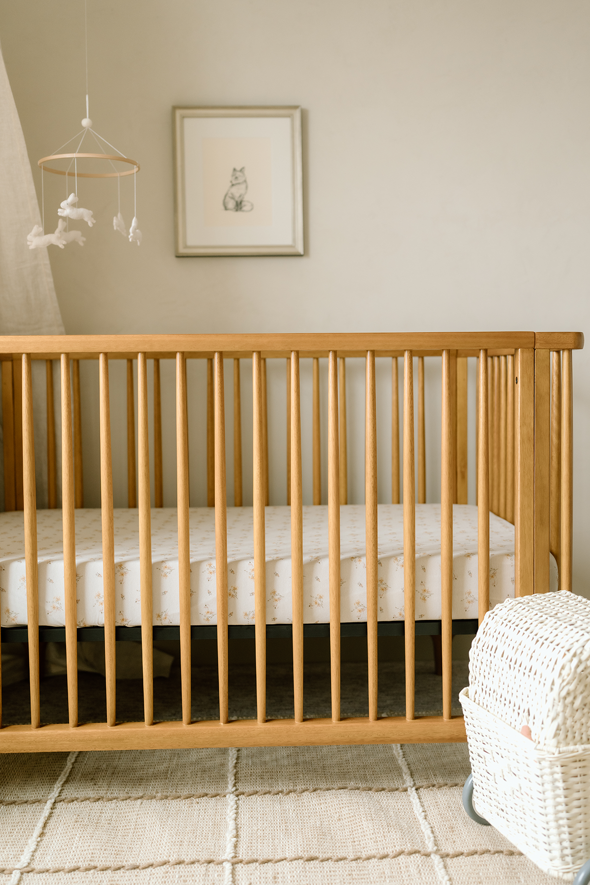 Dainty Floral Crib Sheet - Twinkle Twinkle Little One