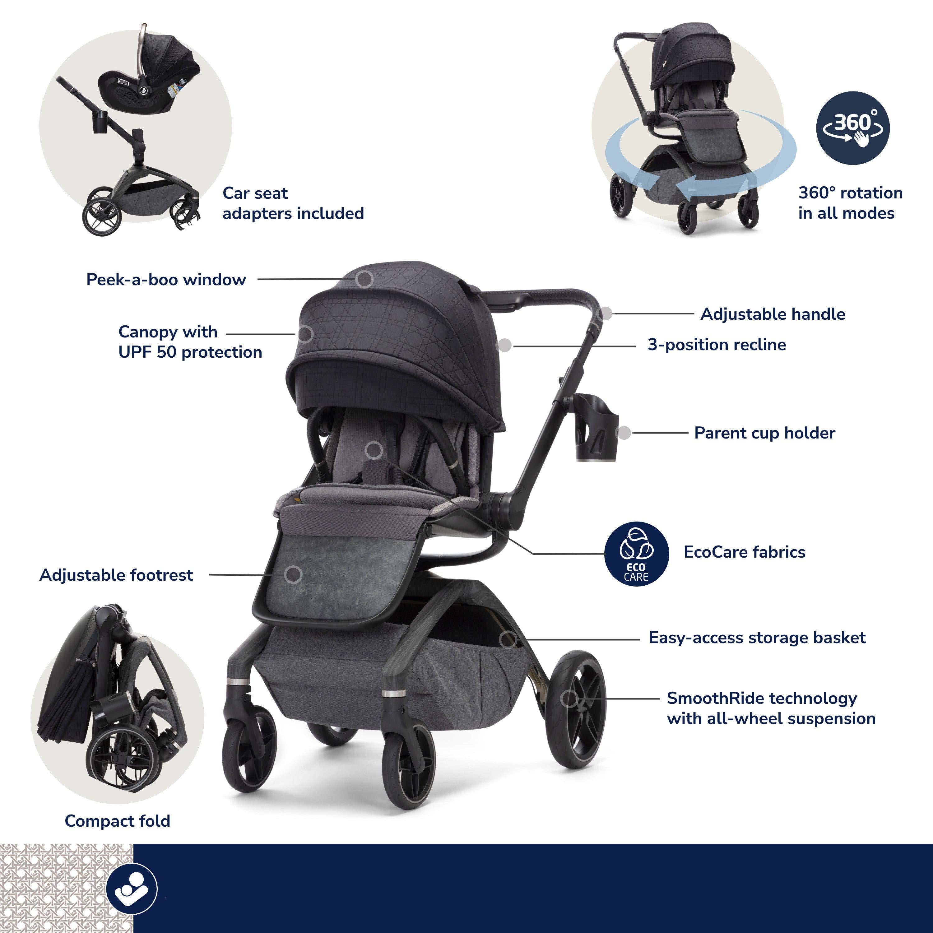 Maxi-Cosi Kindred Tana 360° Rotating Modular Stroller - Twinkle Twinkle Little One