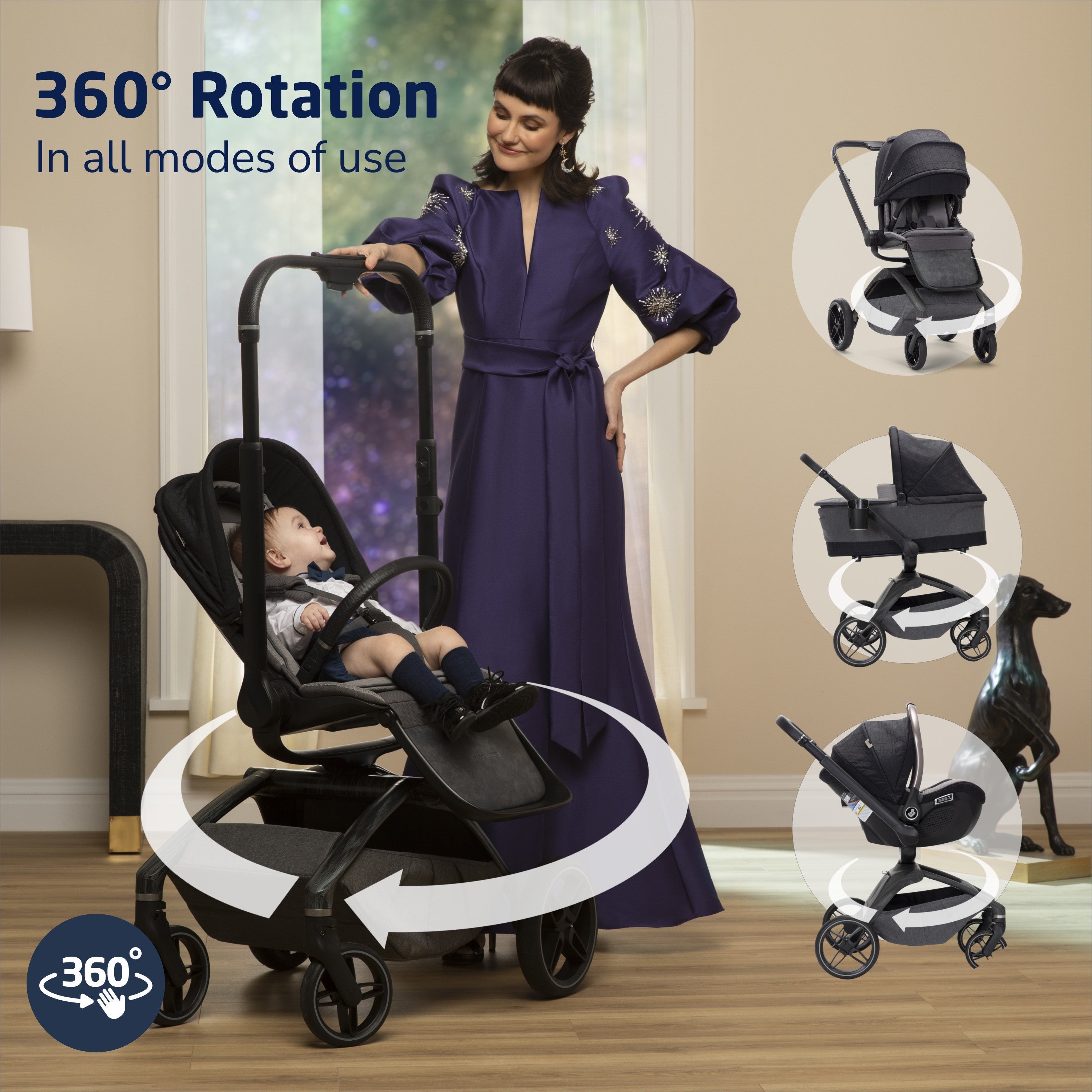 Maxi-Cosi Kindred Tana 360° Rotating Modular Stroller - Twinkle Twinkle Little One