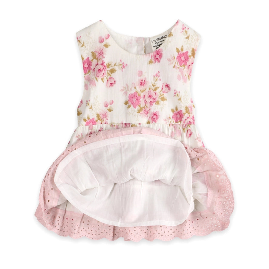 Camille Floral Organic Baby Dress & Bloomer