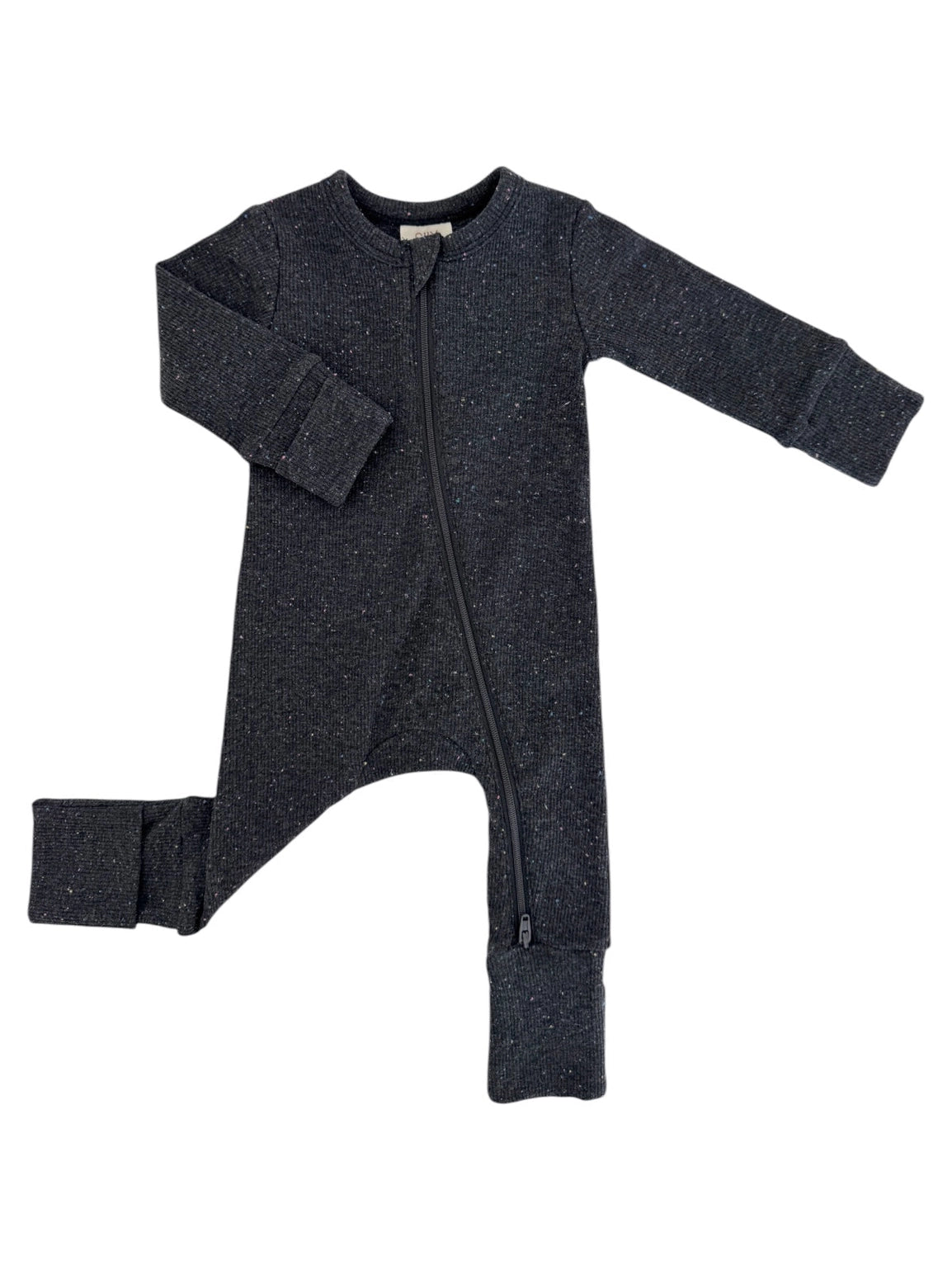 Charcoal Speckle 2-Way Zip Romper - Twinkle Twinkle Little One