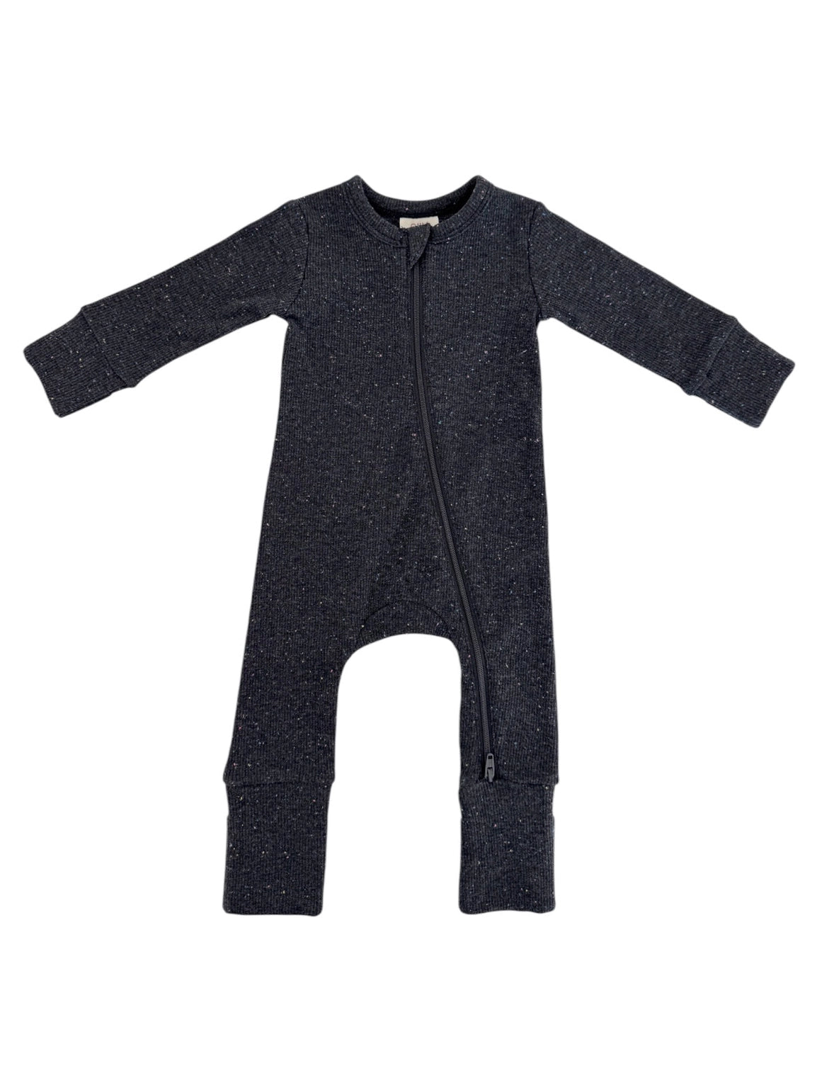 Charcoal Speckle 2-Way Zip Romper - Twinkle Twinkle Little One