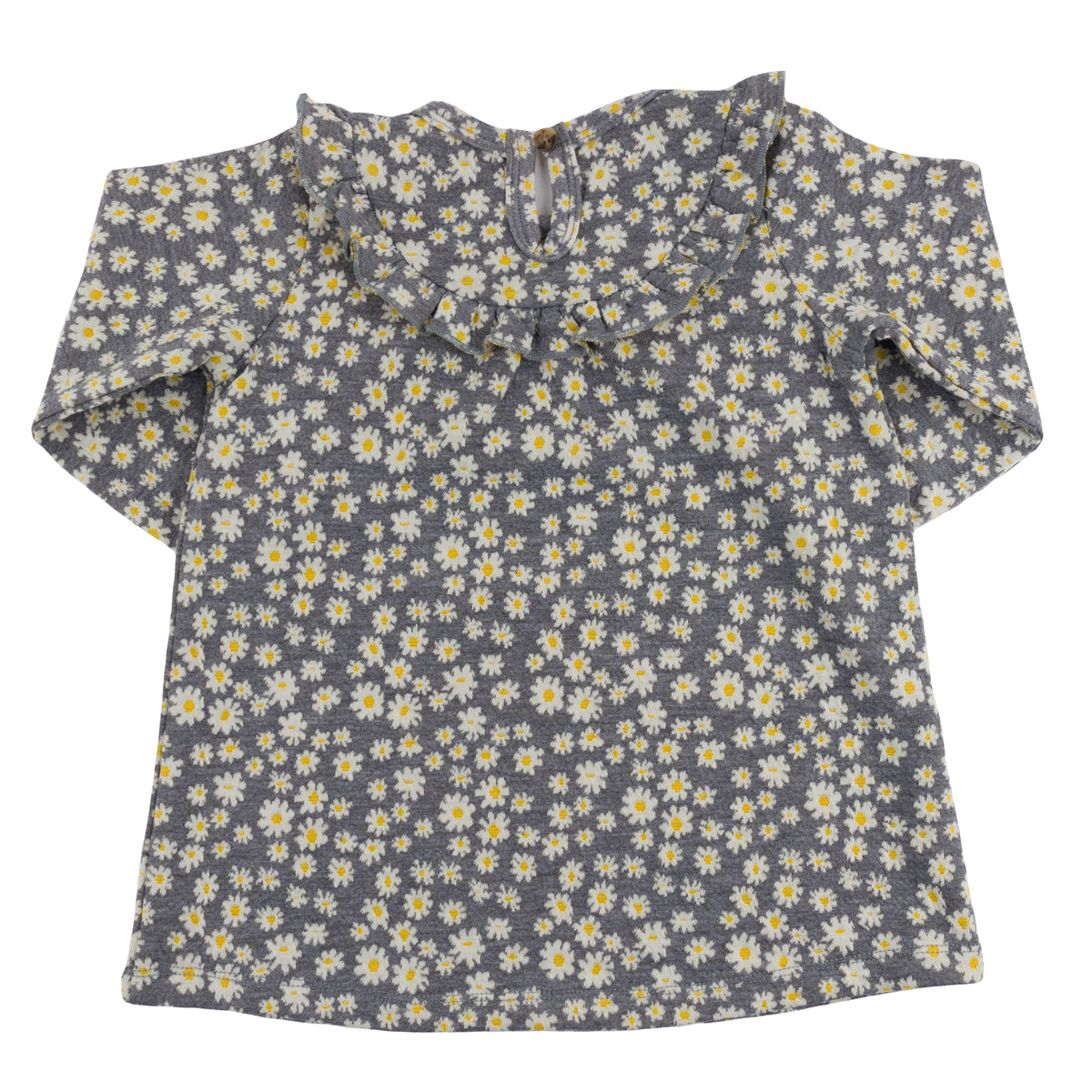 Pucker Mini Daisies Cora Dress Double Knit - Heather Gray - Twinkle Twinkle Little One